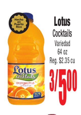 Lotus Cocktail Variedad 64 oz
