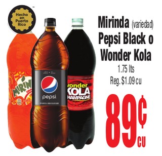 Mirinda Pepsi Black o Wonder Kola