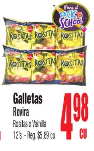 Galletas Rovira Rosita o Vainilla 12's