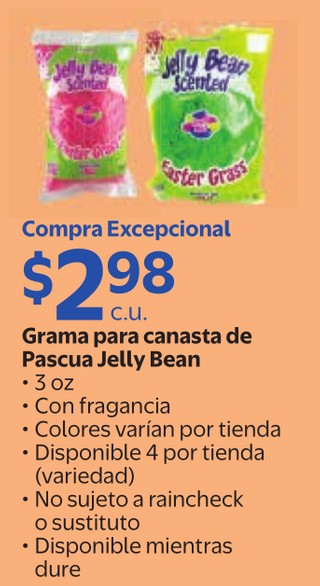 Grama para canasta de pascua jelly bean