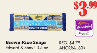 Brown Rice Snaps Edward & Sons