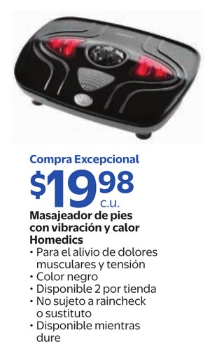 Masajeador de pies con vibracion y calor homedics