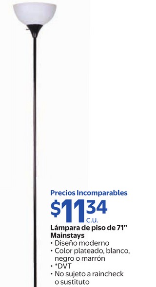 Lampara de piso de 71" mainstays