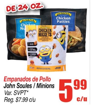 Empanados de pollo john soules o minions