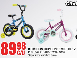 Bicicletas Thunder o Sweet