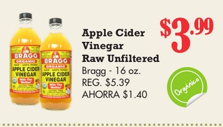 Apple Cider  Vinegar Raw Unfiltered Bragg