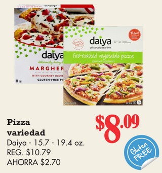 Pizza variedad Daiya