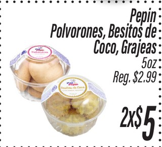 Pepin Polvorones, Besitos de Coco, Grajeas 5 oz