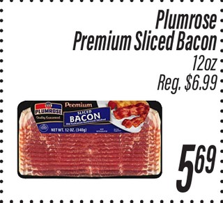 Plumrose Premium Sliced Bacon 12 oz