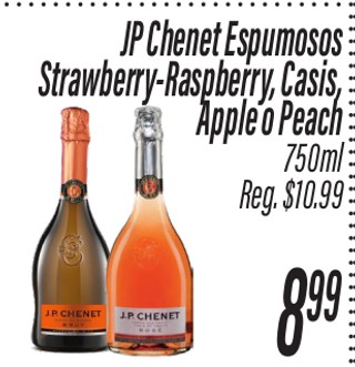 JP Chenet White o Strawberry - Raspberry, Casis Apple o Peach o Peach 750ml