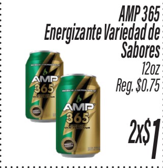 AMP 365 Energizante Variedad de Sabores 12 oz