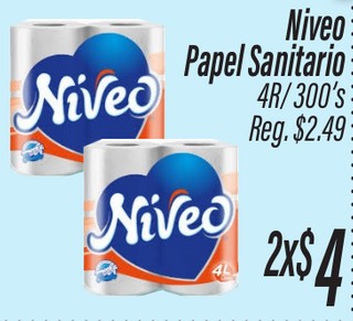 Niveo Papel Sanitario 4R/300's