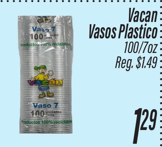 Vacan Vasos Plasticos 100/7oz