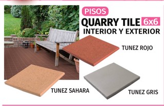 PISOS QUARRY TILE 6X6 INTERIOR Y EXTERIOR