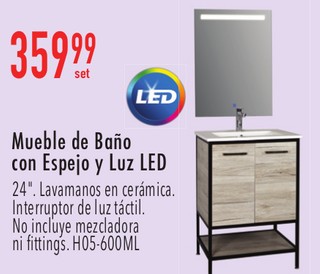 Mueble de Baño con Espejo y Luz LED