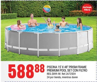 Piscina 15" x 48" Prism Frame Premium Pool Set Con Filtro