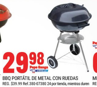 BBQ Portátil de Metal con Ruedas