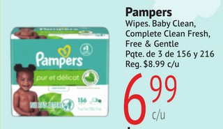 Pampers wipes baby clean