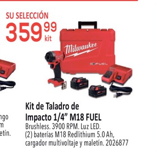 Kit de taladro de impacto 1/4´´ m18 fuel brushless