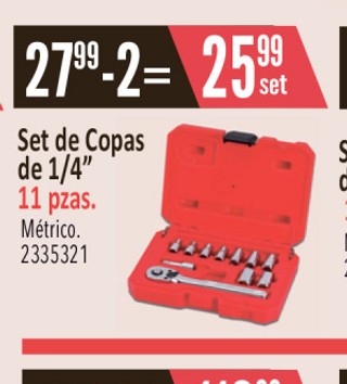 Set de copas de 1/4´´ 11 pzas.