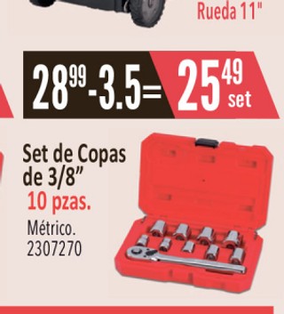 Set de copas de 3/8´´ 10 pzas.