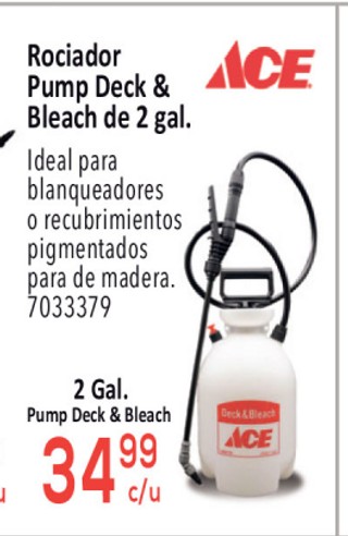 Rociador pump deck & bleach de 2 gal