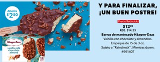 Barras de mantecado haagen-dazs