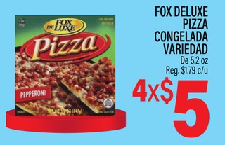 Fox deluxe pizza congelada variedad