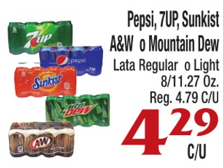 Pepsi, 7up, sunkist ayw o mountain dew