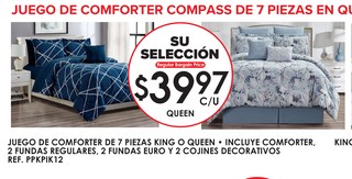 JUEGO DE COMFORTER DE 7 PIEZAS KING O QUEEN