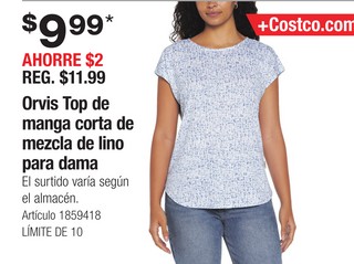 Orvis Top de manga corta de mezcla de lino