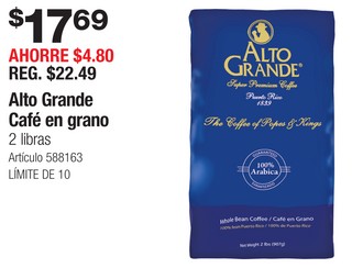 Alto Grande Café en grano