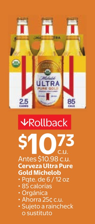 Cerveza Ultra Pure Gold Michelob