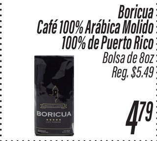 Boricua Café 100% Arábica Molido 100% de Puerto Rico
