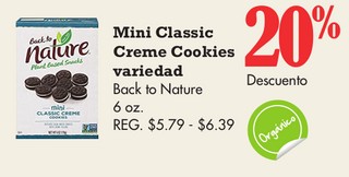 Mini Classic Creme Cookies variedad Back to Nature