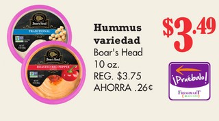 Hummus variedad Boar's Head