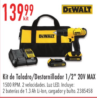 Kit de Taladro/Destornillador 1/2" 20V MAX