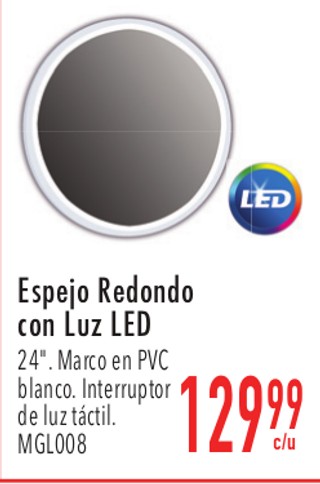Espejo Redondo con Luz LED 24"