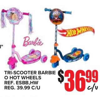 Tri-Scooter Barbie o Hot Wheels