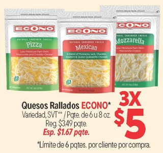 Quesos rallados econo variedad