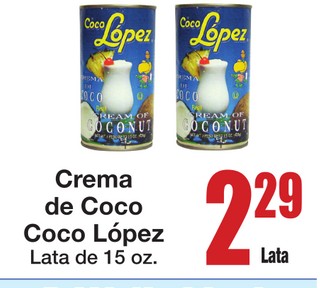 Crema de coco coco lopez