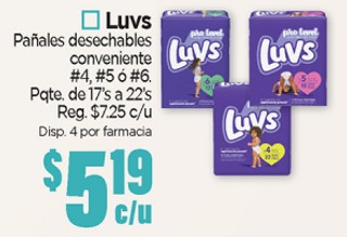 Luvs Pañales Desechables conveniente #4, #5, #6