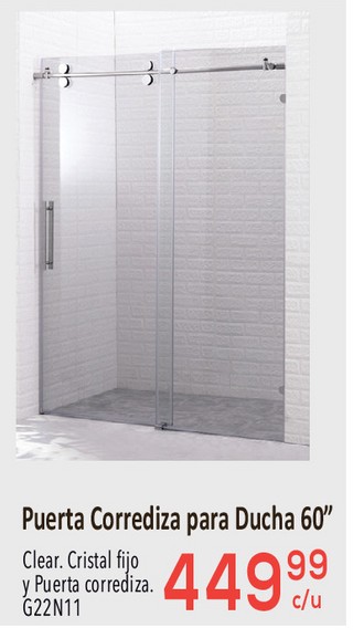 Puerta Corrediza para Ducha 60"