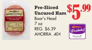 Pre-Sliced Uncures Ham