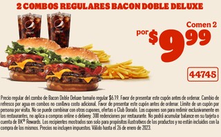2 Combos Regulares Bacon Doble Deluxe