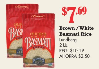 Brown / White Basmati Rice Lundberg 2 Lb