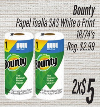 Bounty Papel Toalla Sas White o Print