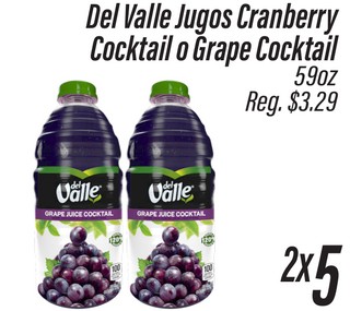 Del Valle Jugos Cranberry Cocktail o Grape Cocktail