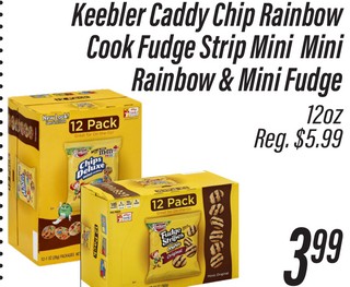 Keebler Caddy Chip Rainbow Cook Fudge Strip Mini Mini Rainbow & Mini Fudge