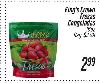 King's Crown Fresas Congladas 16 oz